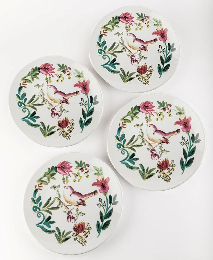 Dinner Plate Bird White - Set of 4