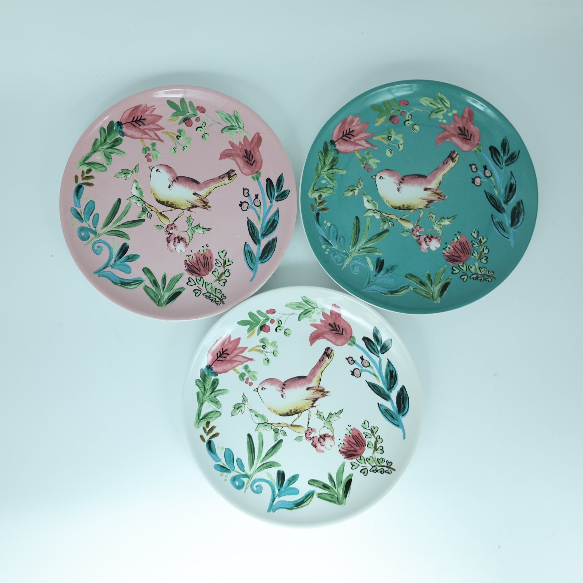 Dinner Plate Bird Aqua - Set of 4