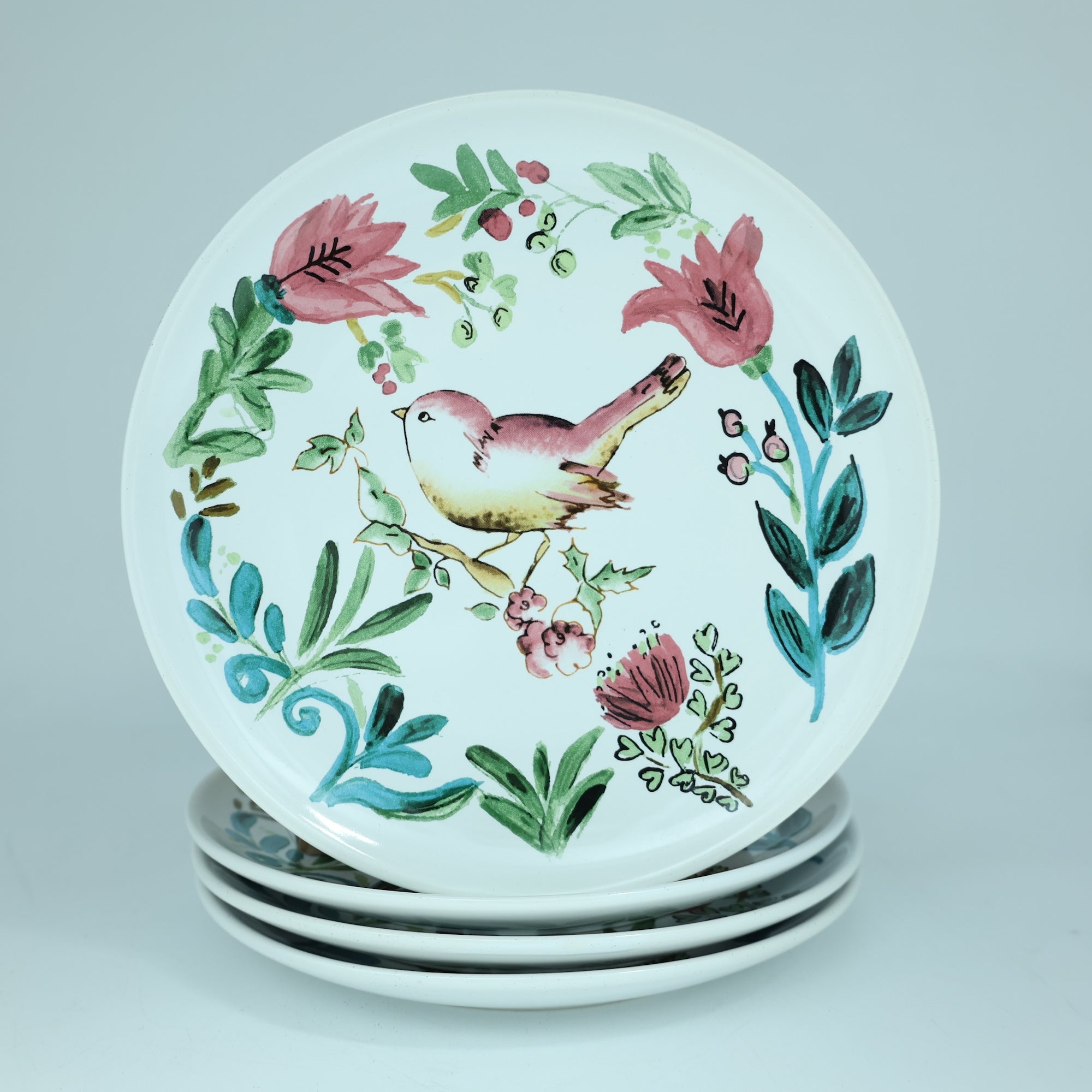 Dinner Plate Bird White - Set of 4