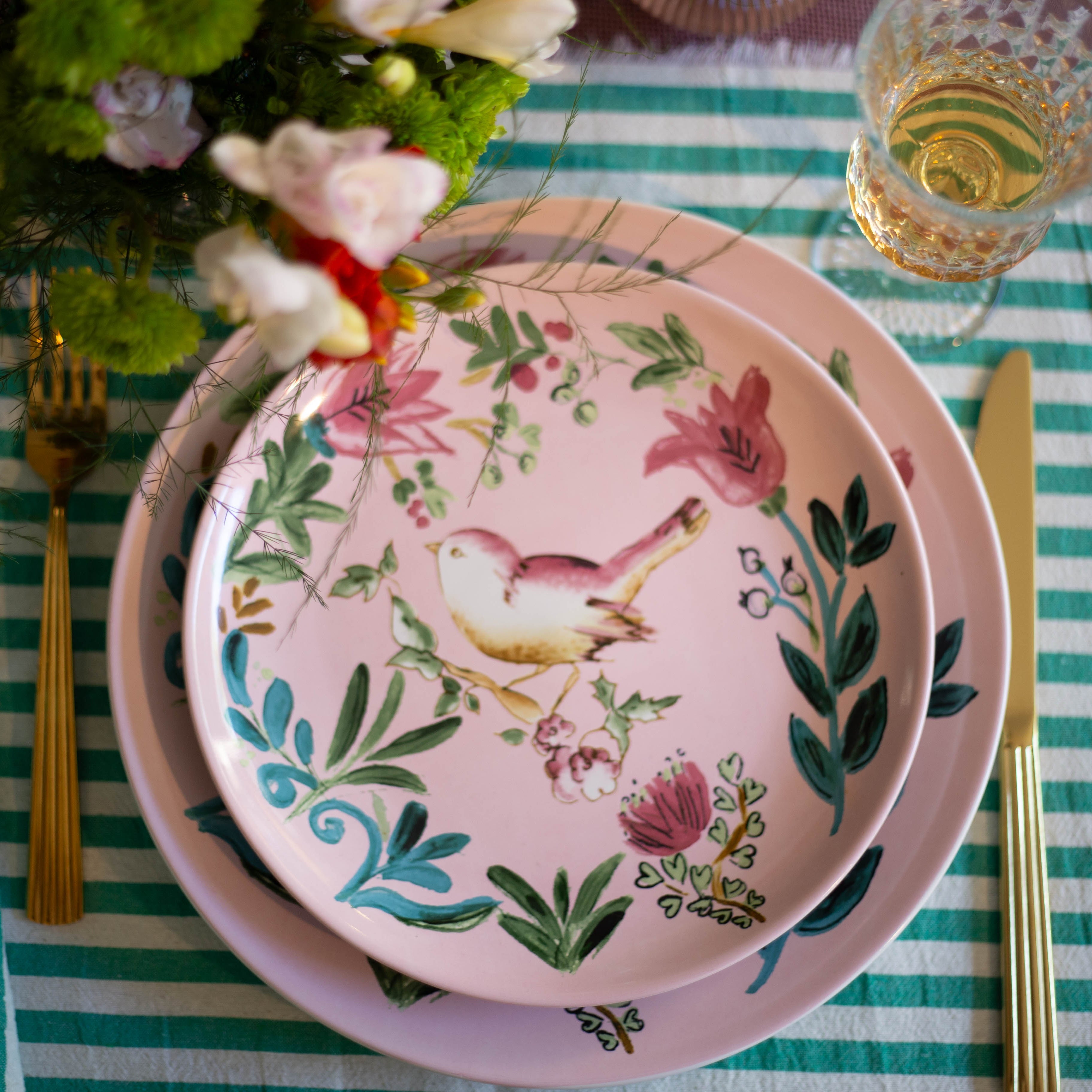 Salad Plate Bird Pink - Set of 4