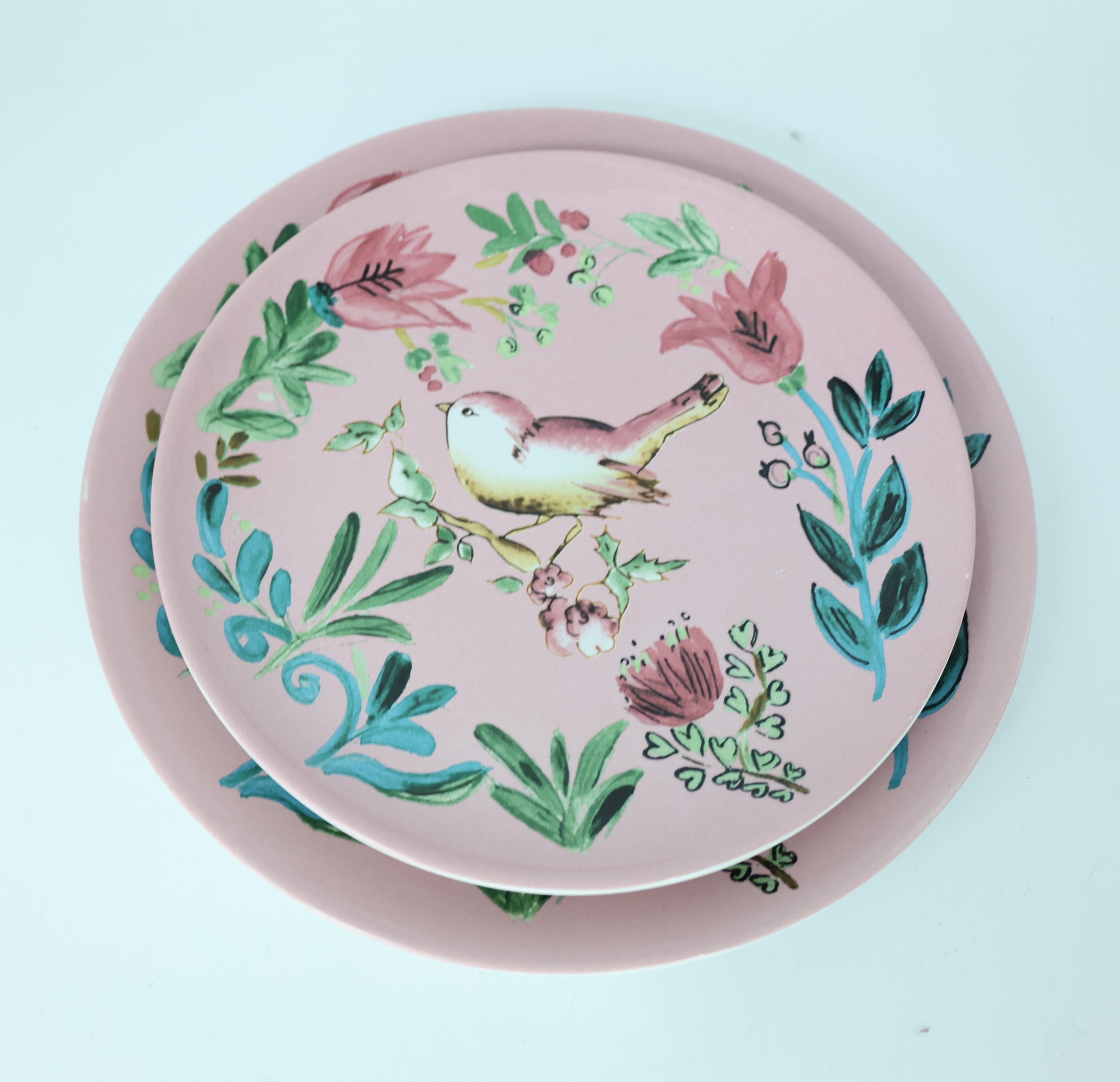 Salad Plate Bird Pink - Set of 4