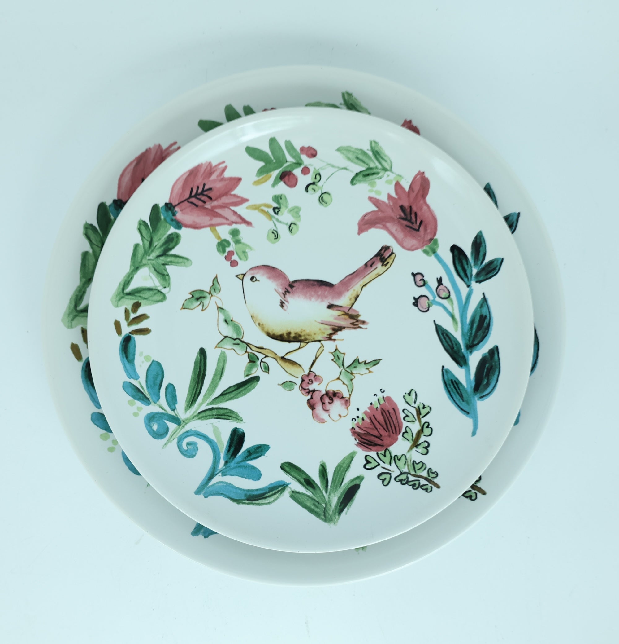 Salad Plate Bird White - Set of 4