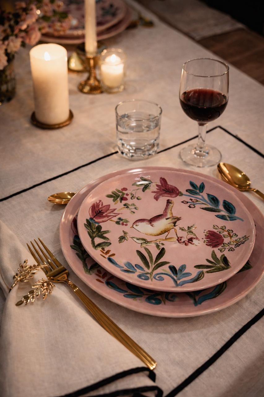 Dinner Plate Bird Pink - Set of 4