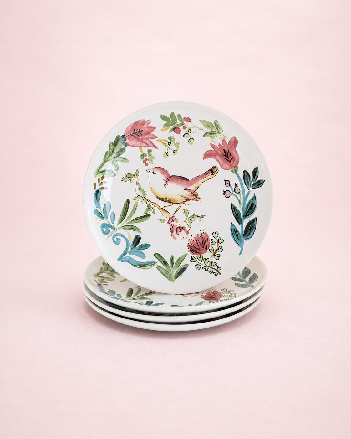 Dinner Plate Bird White - Set of 4