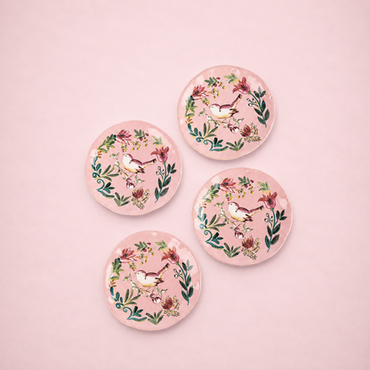 Salad Plate Bird Pink - Set of 4