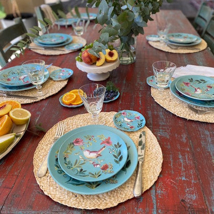 Salad Plate Bird Aqua - Set of 4