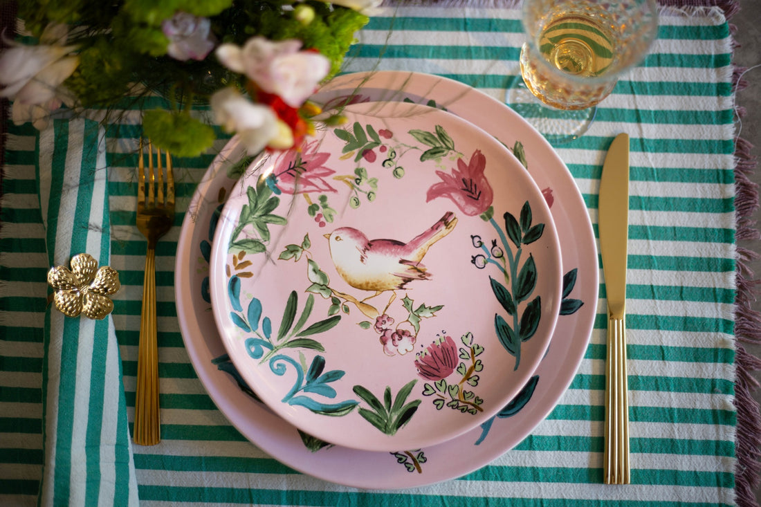 Dinner Plate Bird Pink - Set of 4