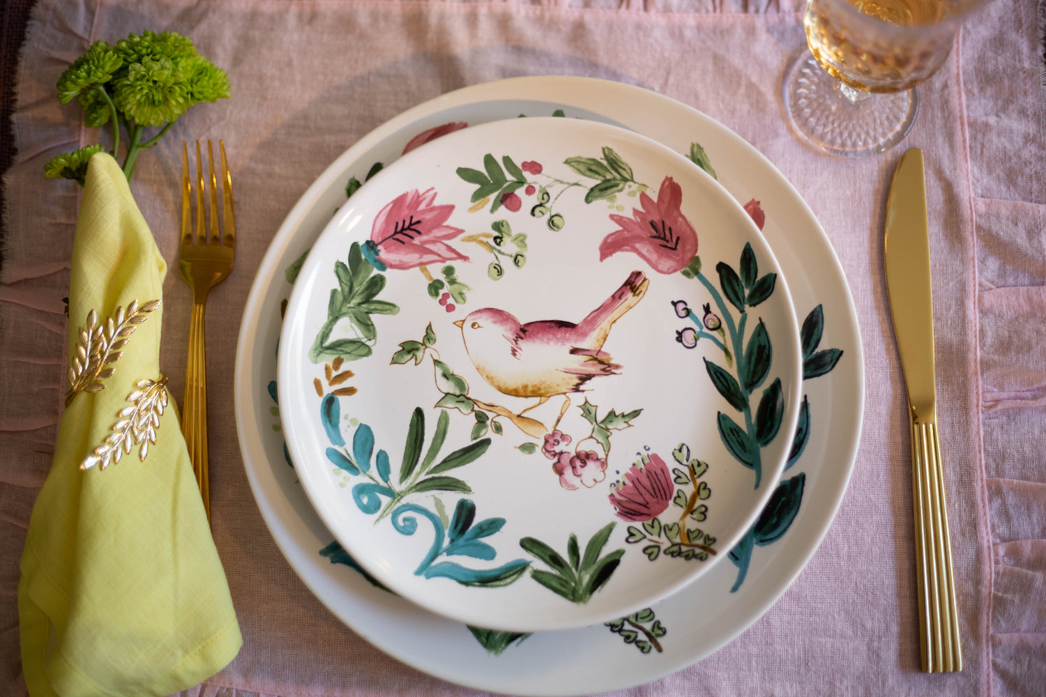 Dinner Plate Bird White - Set of 4