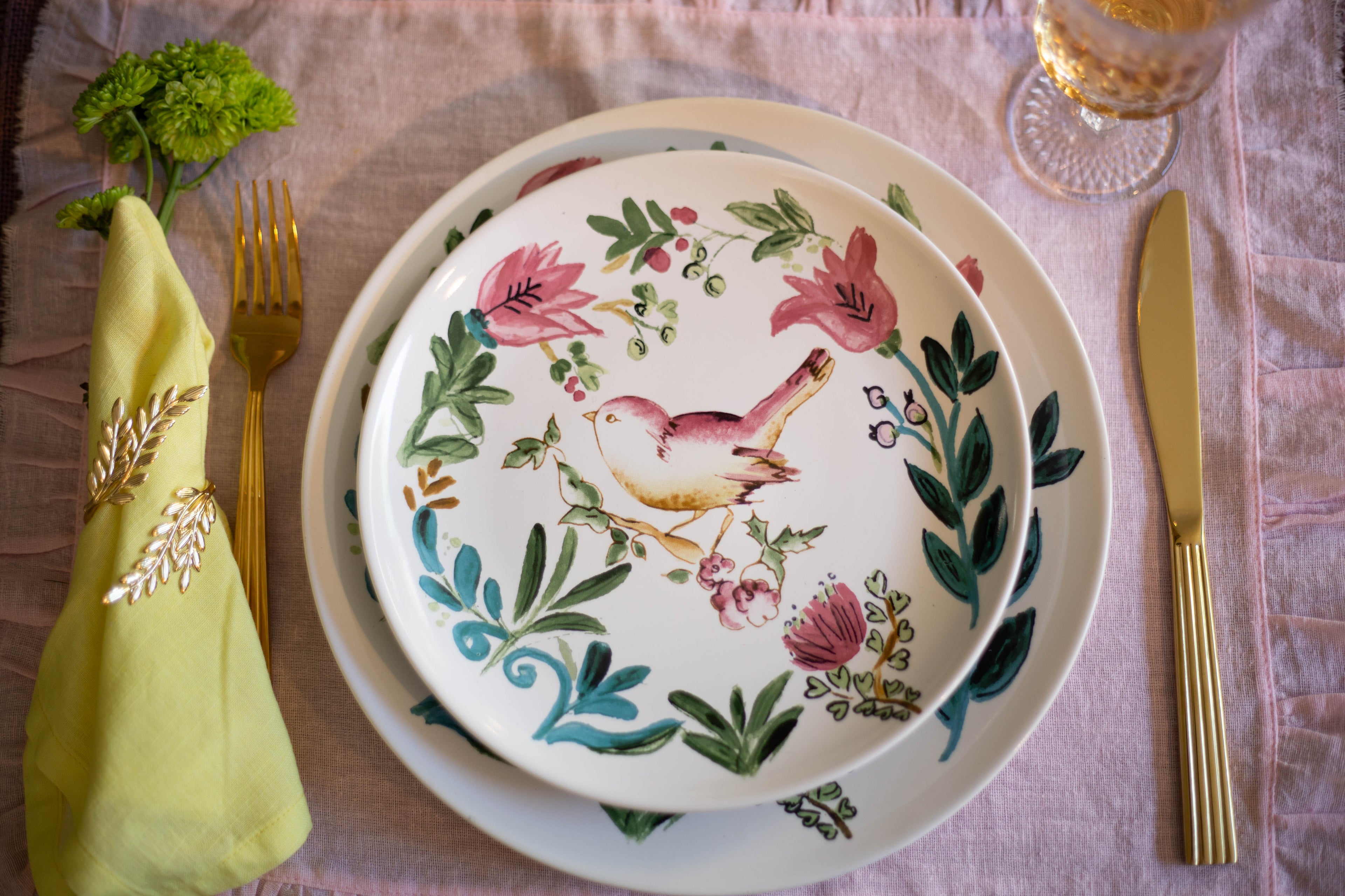 Dinner Plate Bird White - Set of 4
