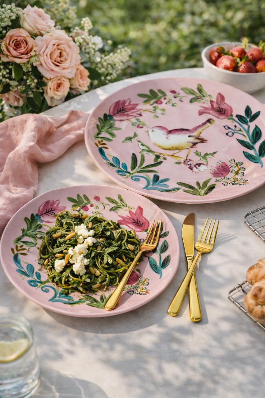 Dinner Plate Bird Pink - Set of 4