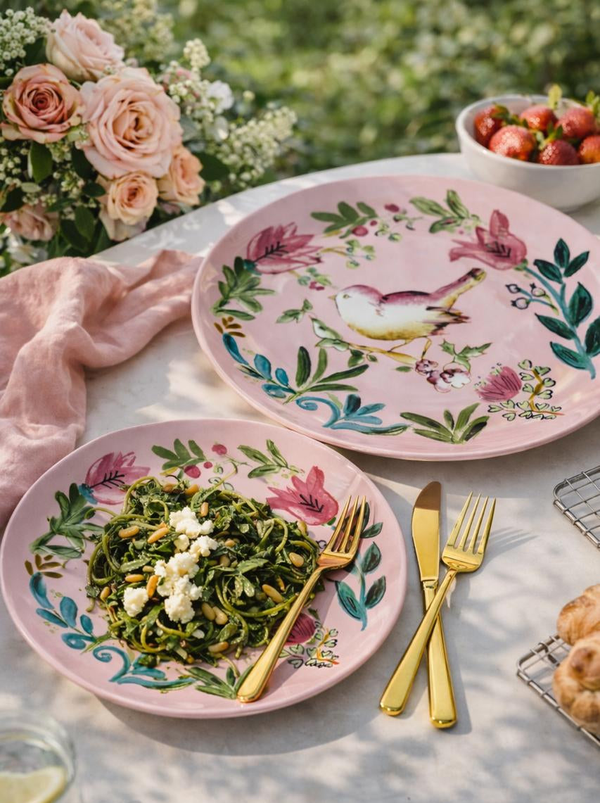 Salad Plate Bird Pink - Set of 4