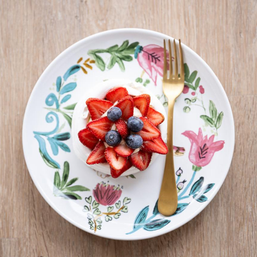 Salad Plate Bird White - Set of 4