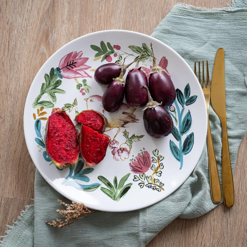 Salad Plate Bird White - Set of 4