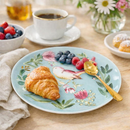Salad Plate Bird Aqua - Set of 4