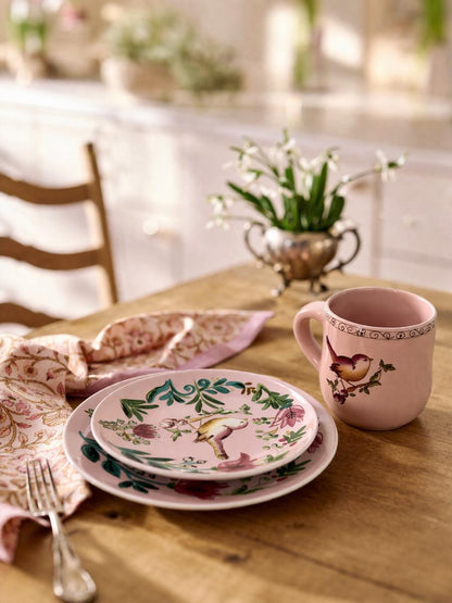 Salad Plate Bird Pink - Set of 4